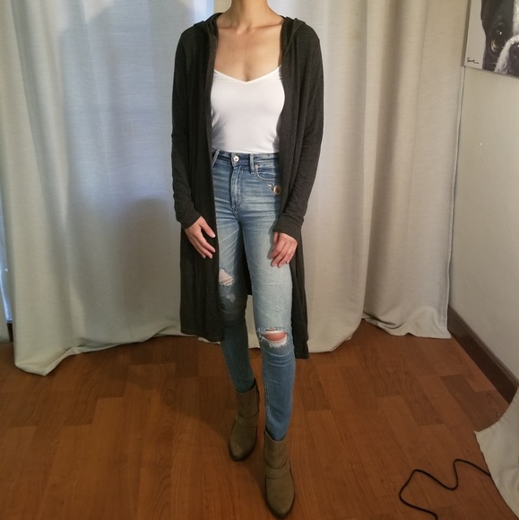 Forever 21 Sweaters - FOREVER 21 Charcoal Duster Hoodie